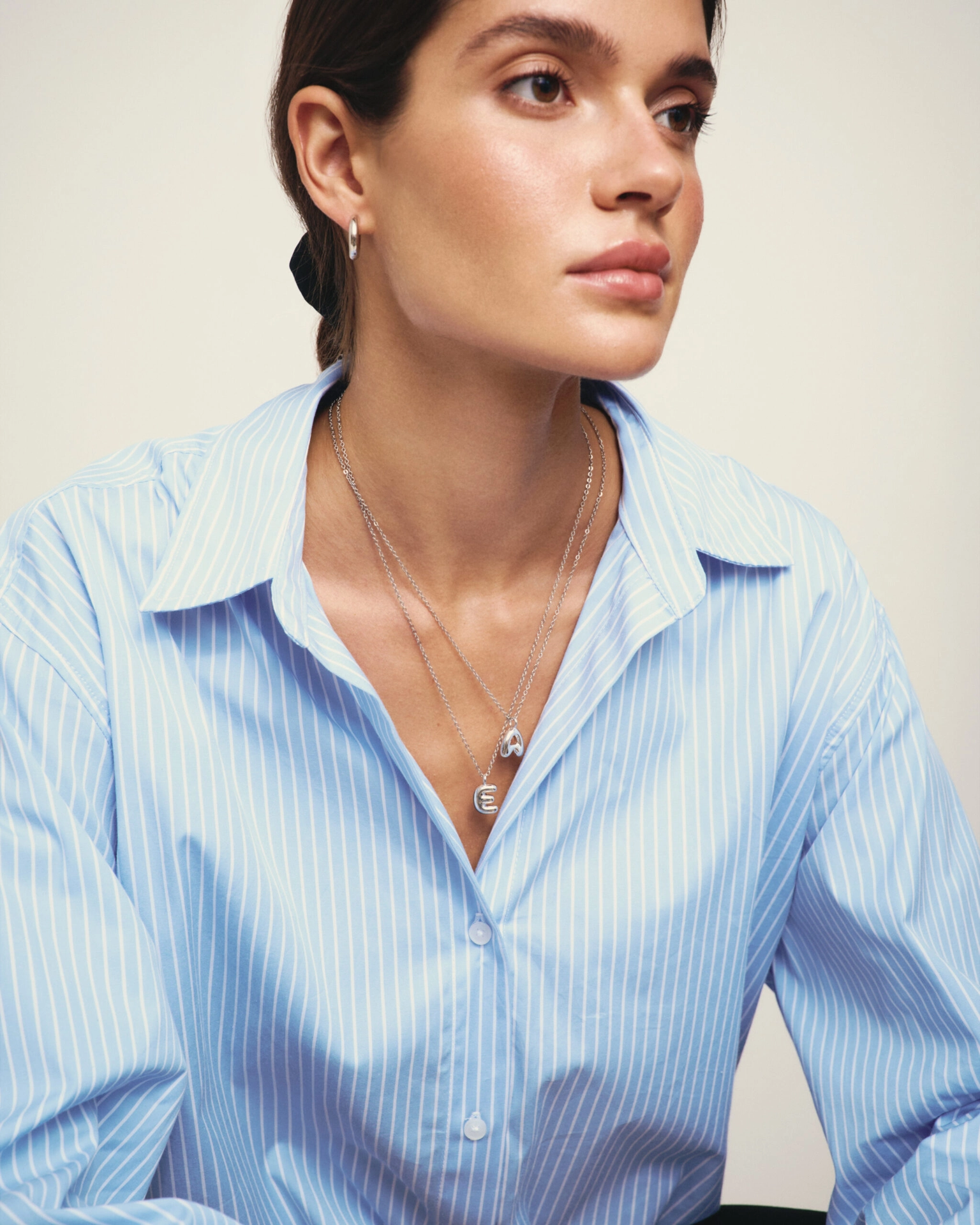 Цепочка с буквой Bubble small silver