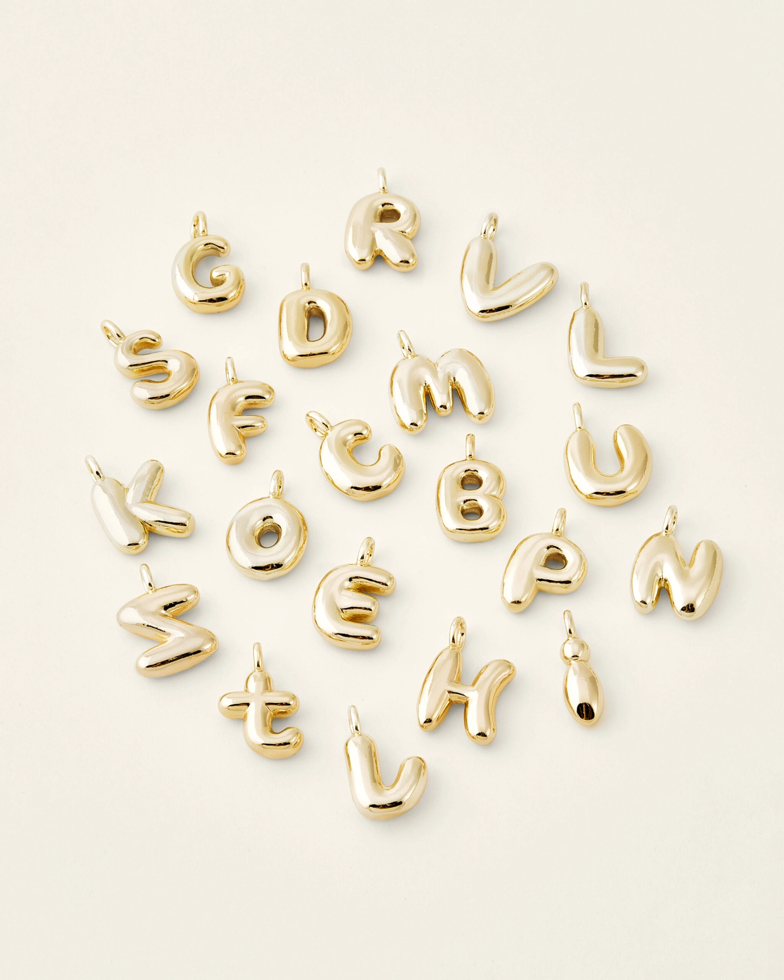 Цепочка с буквой Bubble small gold