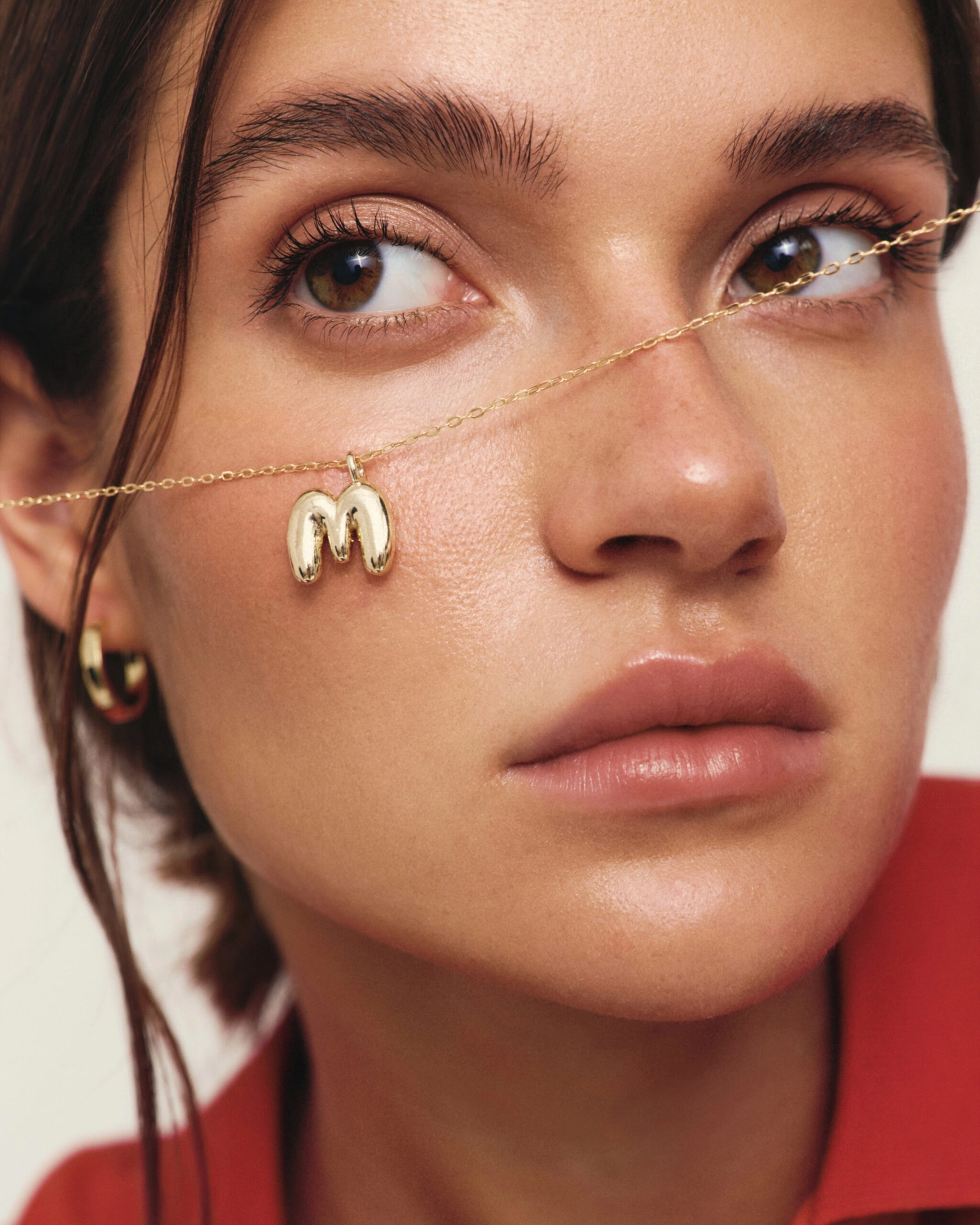 Цепочка с буквой Bubble small gold