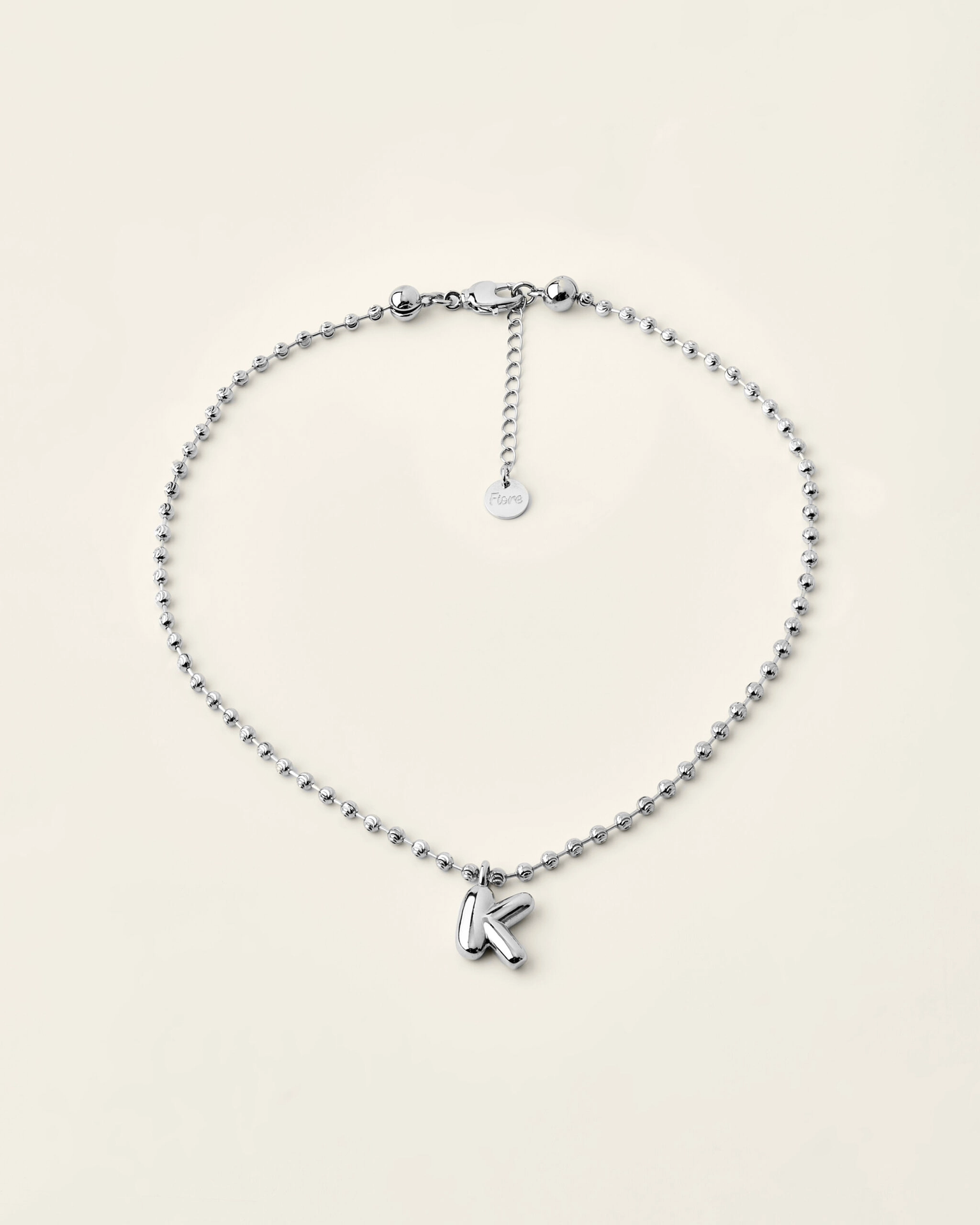 Цепочка-шарики с буквой Bubble small silver