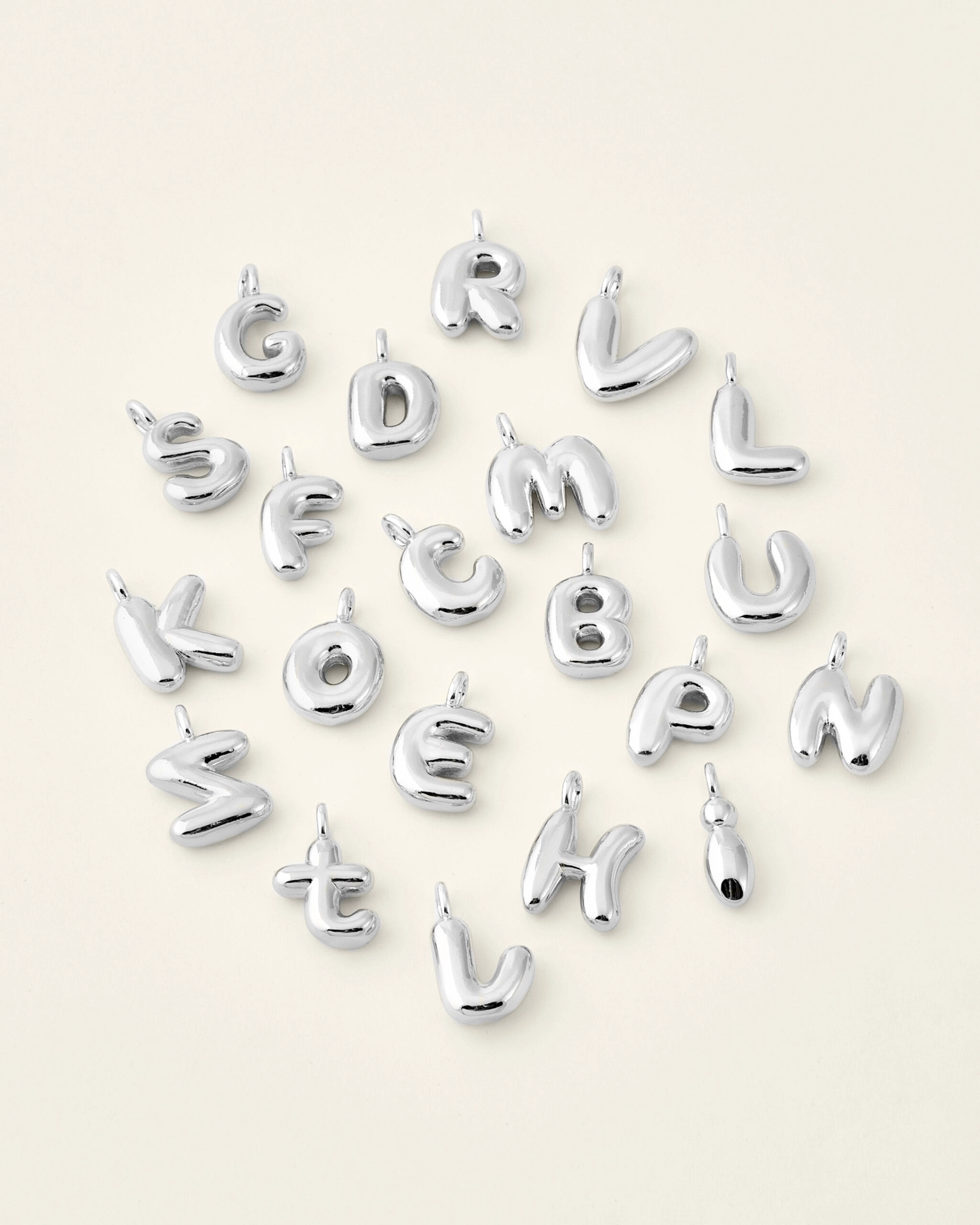 Цепочка-шарики с буквой Bubble small silver