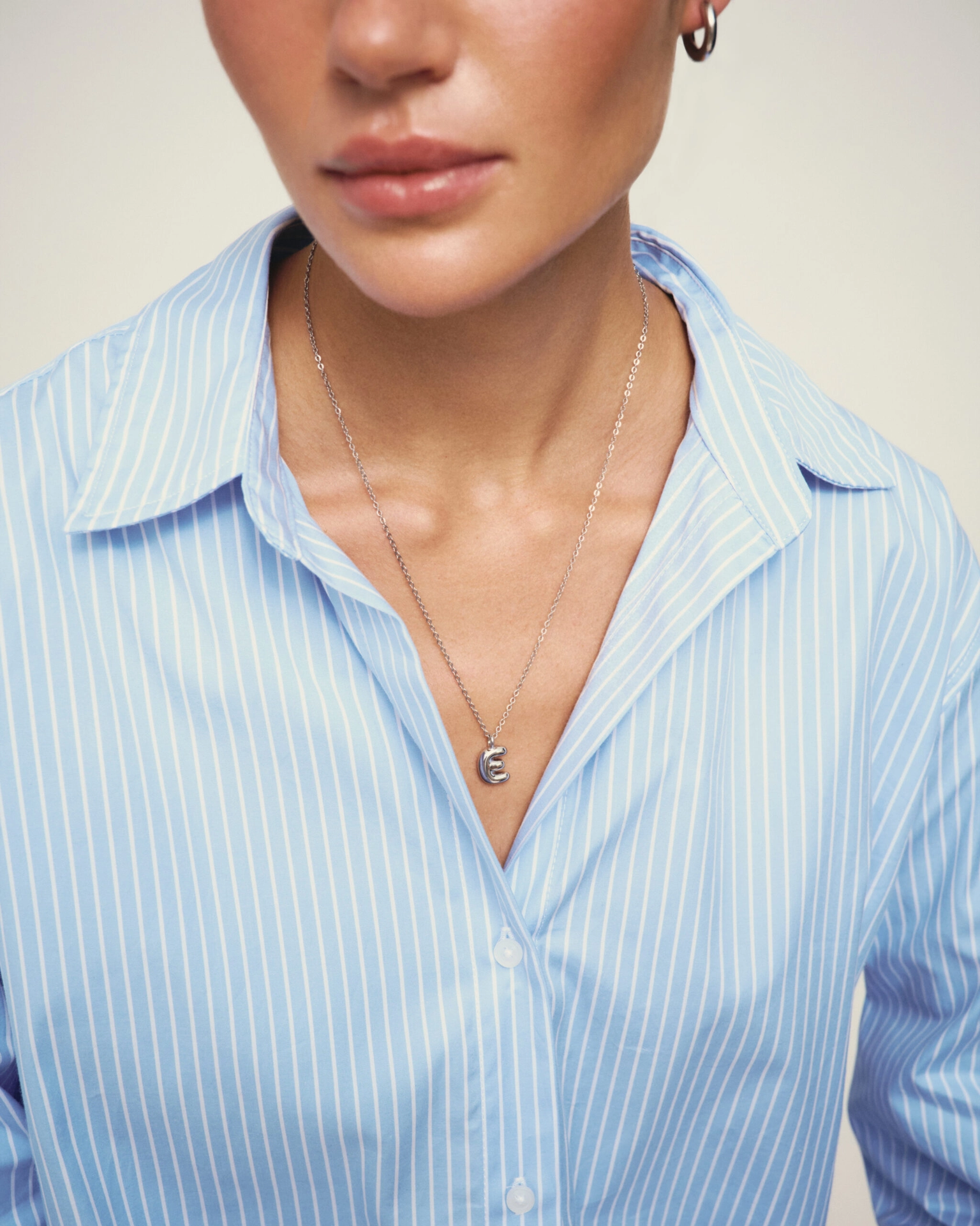Цепочка с буквой Bubble small silver